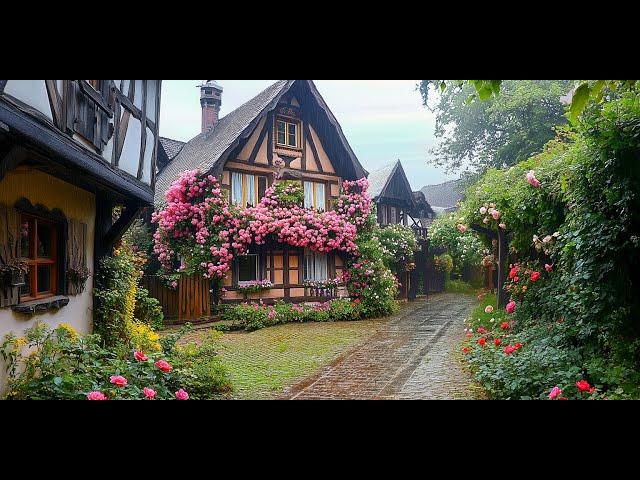 Gengenbach ,Germany walk in the rain 4K 60fps - Most beautiful German village,