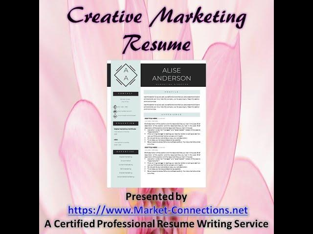 Creative Marketing Resume Sample