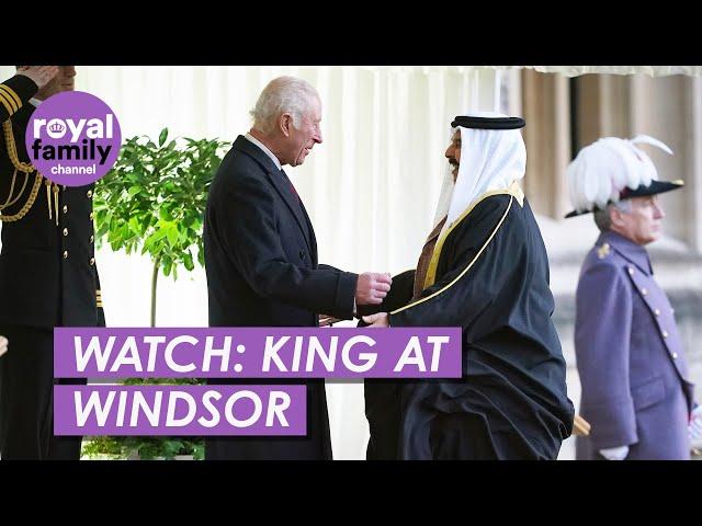 WATCH: King Charles Hosts King Of Bahrain At Windsor Castle