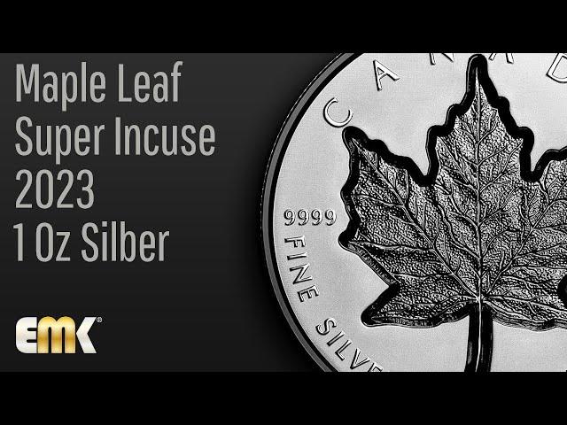 Maple Leaf - Super Incuse - 2023 - 1 Oz Silver - Reverse Proof - with Rhodium Plating