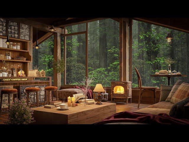 Rainy Day at the Cozy Cabin | Relaxing Jazz Music for Studying & Working