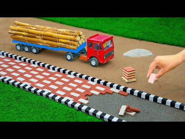 DIY Solid Mini Bricks Road Construction Science Project for Tractor