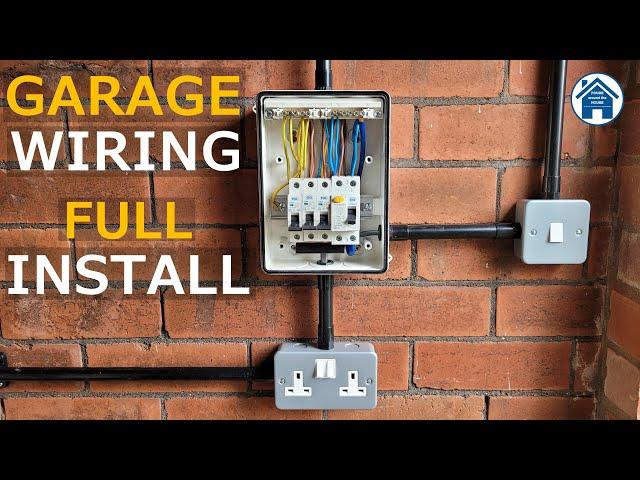 How to wire a garage. Garage electrics installation. Sockets, lighting, conduit, consumer unit!