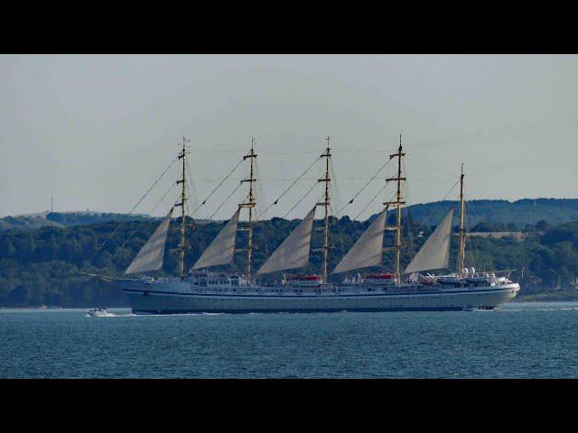 Golden Horizon, largest square-rigged sailing vessel, sailing down the Solent - Sunday 18 July 2021