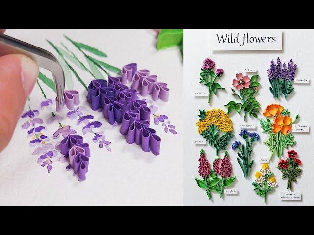 It took me almost one month to make 9 paper quilling wild flowers.