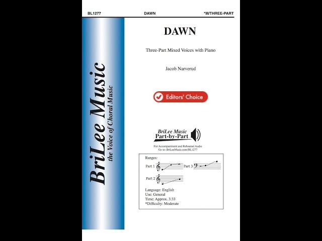 Dawn by Jacob Narverud (SAB/3-Part Mixed Choir with Piano)