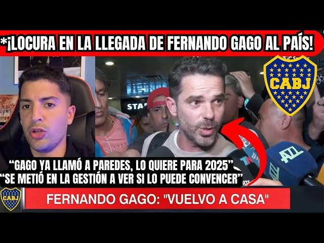 ¡LOCURA en la LLEGADA de GAGO a ARGENTINA!Las PRIMERAS PALABRAS Para El HINCHA de BOCA🟡