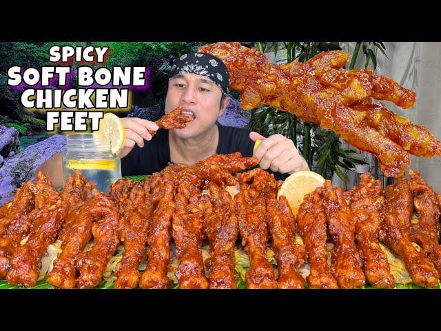 Spicy Soft Bone Chicken Feet with Cabbage Rice Mukbang