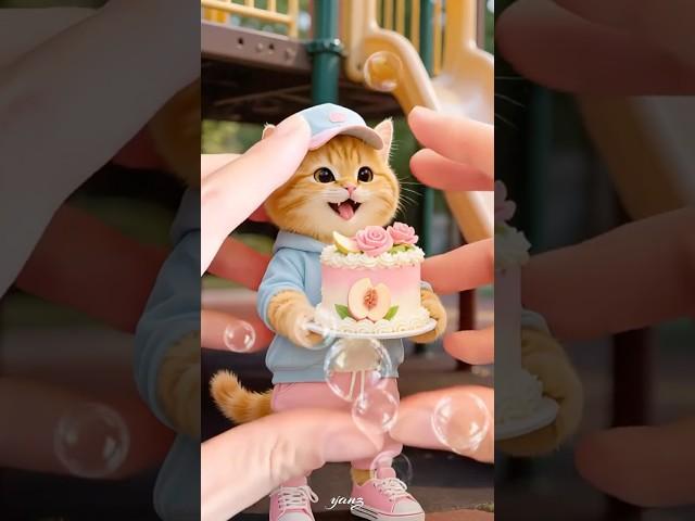 Fluffy plush kitten squeeze — so satisfying and adorable! Ep.209 #relaxing #cute #adorable