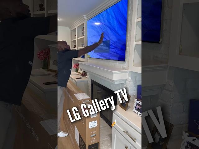 LG Gallery TV Install #fyp #tv #lg #oled #install #work #tvmounting #brick #howto #tutorial #tiktok