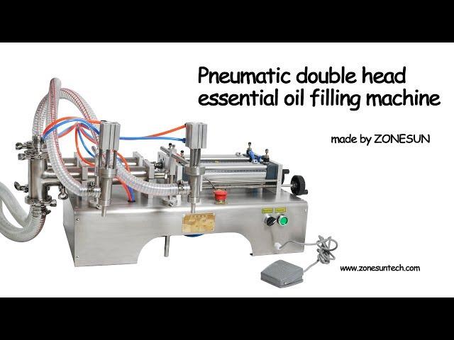 How to use the 10-300ml pneumatic double head liquid filling machine