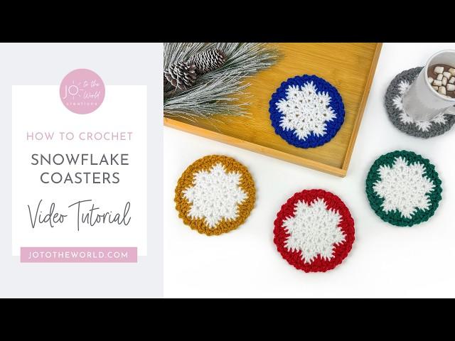 Crochet Snowflake Coasters & Matching Holder! A Quick & Easy Christmas Crochet Coaster Pattern