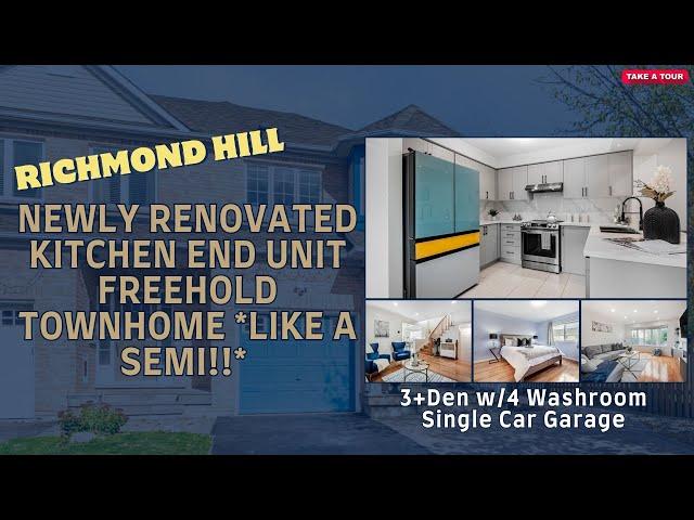 Newly renovated KitchenEnd Unit Freehold Townhome *like a Semi!!* in Richmond Hill Oakridge