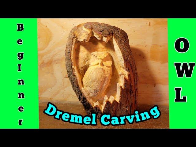 Beginner Dremel Carving an Owl in a deep nook & Fixing a broken Dremel flex shaft. Part 1