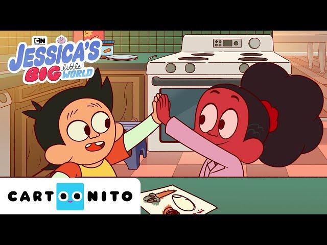 Playing in the Kitchen | Jessica's Big Little World | @cartoonito  | Cartoons for Kids