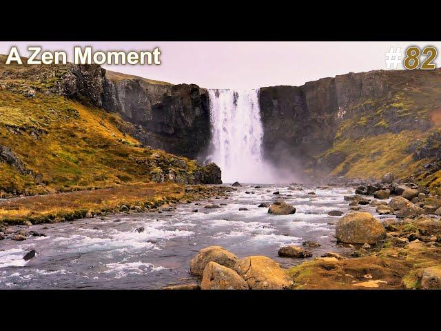 4 hours at Gufufoss Waterfall | relaxing video