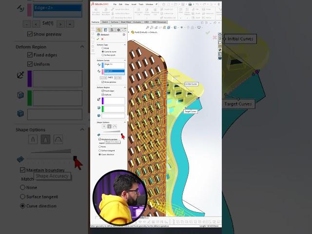 Deform tool in SOLIDWORKS  #solidworks #solidworks2023