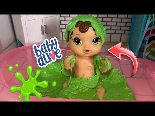 BABY ALIVE doll Slime Bath!