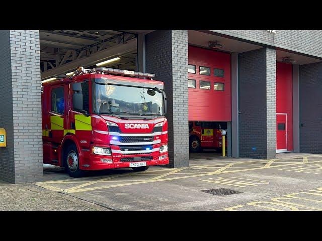 South Wales Fire & Rescue Cardiff Central Double Turnout