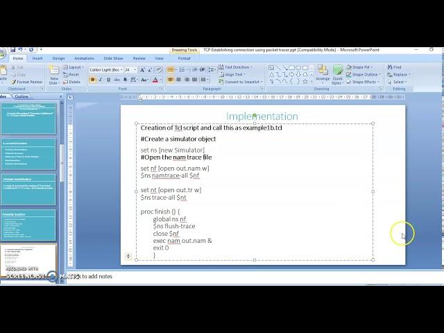 TCP establishing connection using NS2