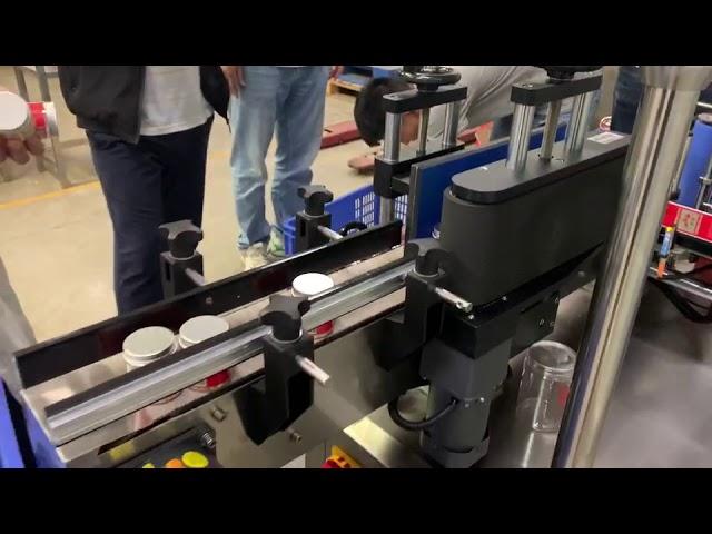 Yuvarlak şişe etiketleme makinesi, Otomatik etiketleme makinesi, Üst etiketleme makinesi