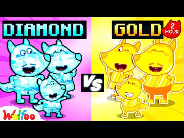 Gold Family vs Diamond Family  - Funny Kids Stories About Wolfoo Family | Wolfoo Family Friendly