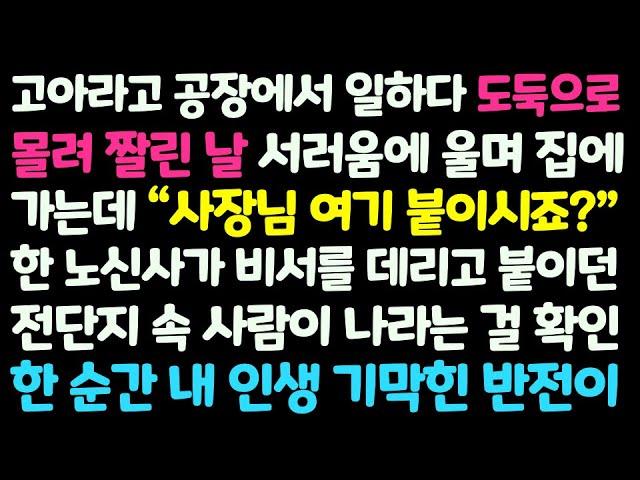 (신청사연) 고아라고 공장서 도둑으로 몰려 짤리던날 집에 가는데 한 사장님이 전봇대에 붙인 전단지를 본 순간 내 인생 기막힌 반전이/감동사연/사이다사연/라디오드라마/사연라디오