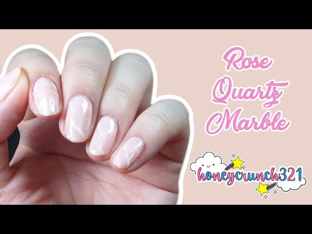 Rose Quartz Marble Nail Art | honeycrunch321