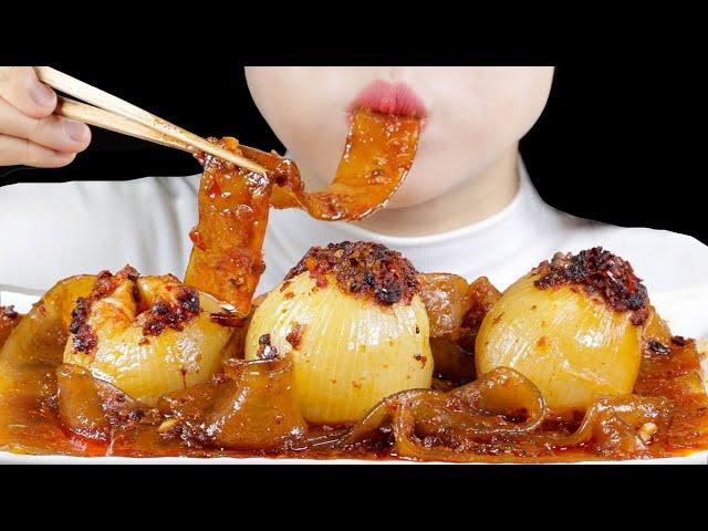 ASMR MUKBANG | Mala Onion Boil with Wide Glass Noodles