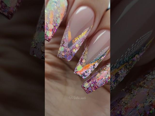 @MerlinNails Glitter Nails  ballerina shape | Gel on natural nails