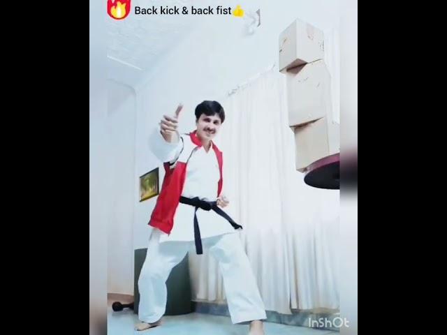 ushiro geri with uraken uchi on box skill️
