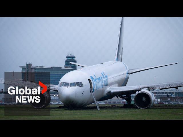 BC cargo jet crash: Crew reported "flight control problem" before skidding off runway at 200 kph