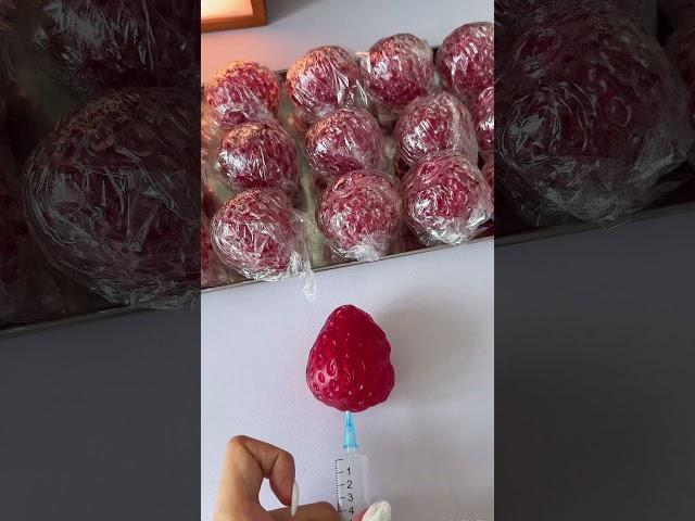 Making Strawberry Stress Ball  Glass Berry Berry ASMR ️ | JoliSlime.com