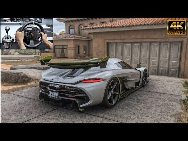 1600HP Koenigsegg Jesko Free Drive | Forza Horizon 5 | Steering Wheel Gameplay [4K]