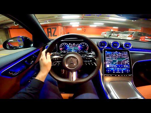 NEW Mercedes C-CLASS 2023 - NIGHT POV test drive (PURE DRIVING) C 300 4MATIC