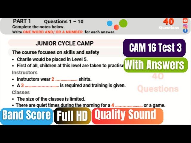 Junior Cycle Camp IELTS Listening