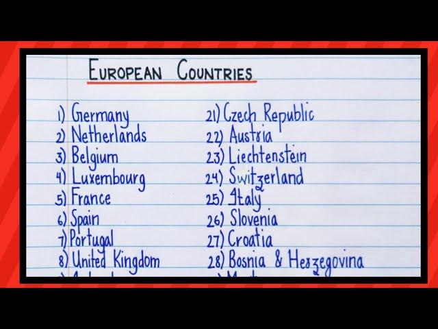 list of European countries|countries of Europe