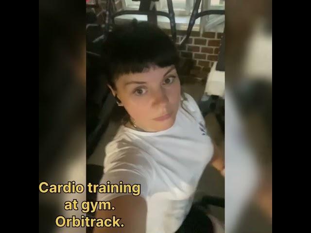 Cardio training at gym. Orbitrack.