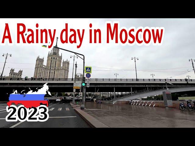 A Rainy Day in Moscow -August 2023- Driving tour to the Airport