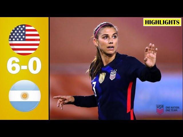 USA vs Argentina 6-0 All Goals & Extended Highlights | 2021 SheBelieves Cup