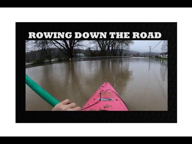 Rowing Down The Highway in a Kayak - Ohio River Flooding - Antiques & Squirrels - Flood Water -