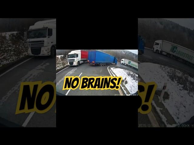Can’t Wait? Now You’re Stuck, Genius!  #truckdriver #lkw #camion #bigrig #funny #fail #stupid
