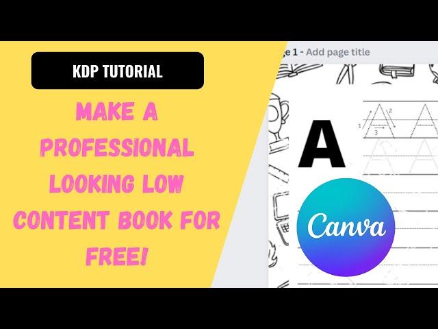 Make a Handwriting Practice Book in Canva for FREE: Amazon KDP Tutorial