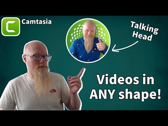 How to merge a video into ANY shape in Camtasia 2023! (Talking Head Effect)