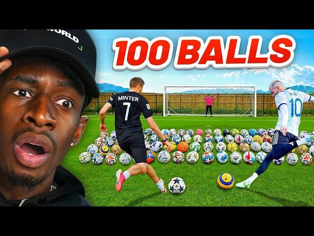 BILLY WINGROVE AND MINIMINTER 100 DIFFERENT FOOTBALLS CHALLENGE!!