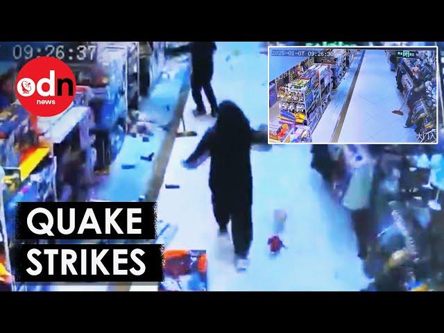 CCTV Captures Moment 7.1 Magnitude Earthquake Strikes China’s Tibet Region