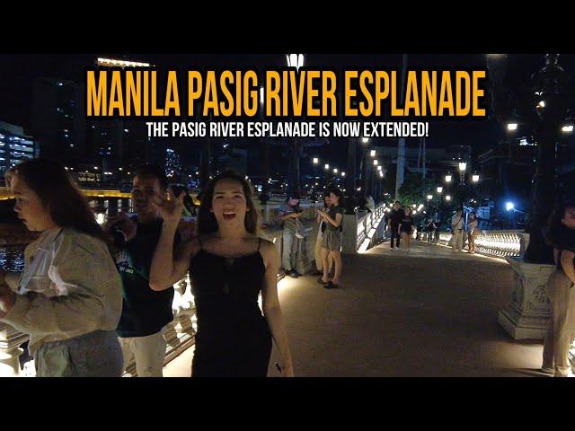 The New Extended Pasig River Esplanade Is Now OPEN! Night View | MANILA PHILIPPINES[4K]