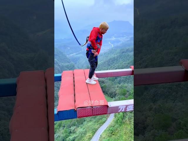 Bungee Jumping With Rope In Beautiful Place:Asmr Bungee Jumping#funny#beauty#challenge