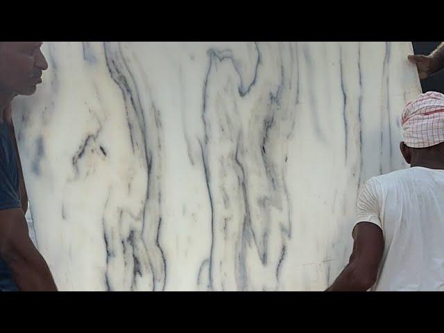 Makrana Marbles (Ram Rana Marbles) white Albeta marble loading for U. P. Kanpur