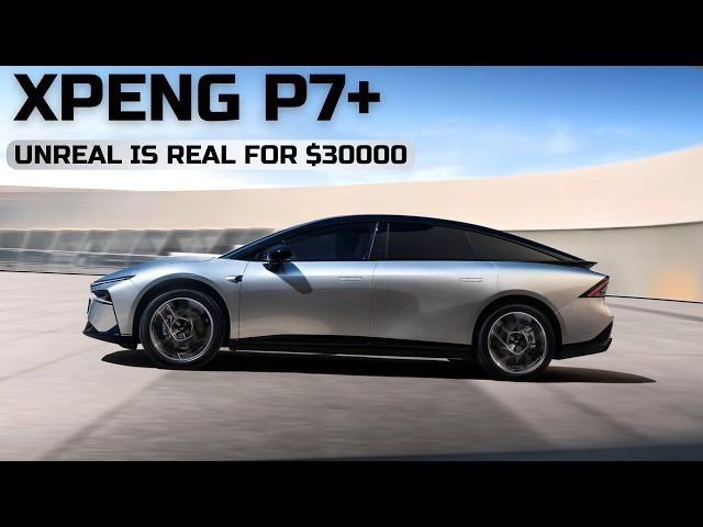 Xpeng P7+. Budget car from flying company Xpeng.